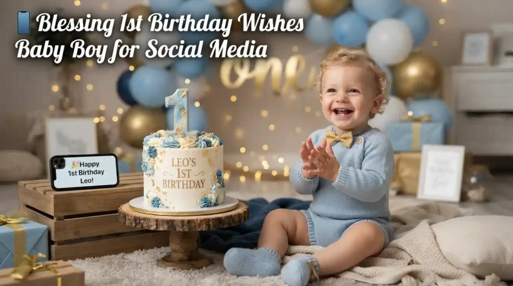 Blessing 1st Birthday Wishes Baby Boy for Social Media