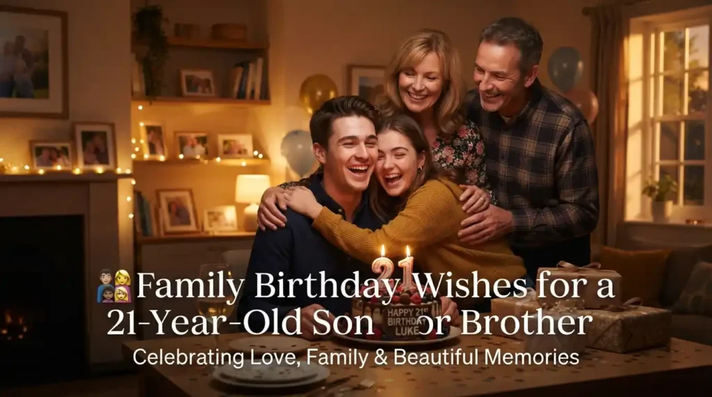 Family Birthday Wishes for a 21-Year-Old Son or Brother