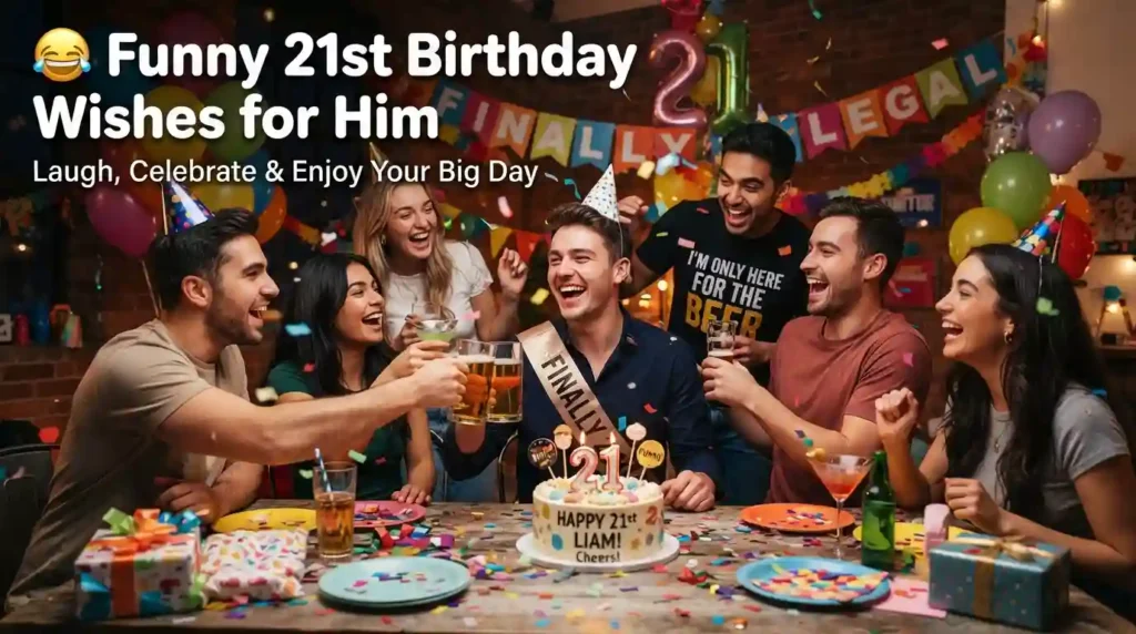 Funny 21st Birthday Wishes for Him