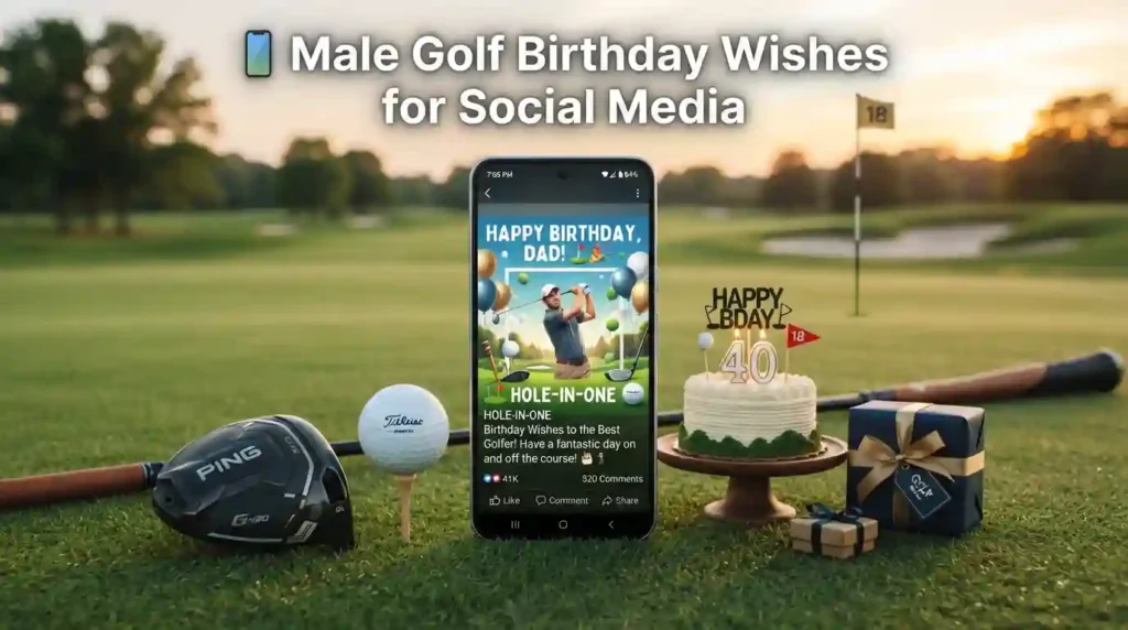 Male Golf Birthday Wishes for Social Media
