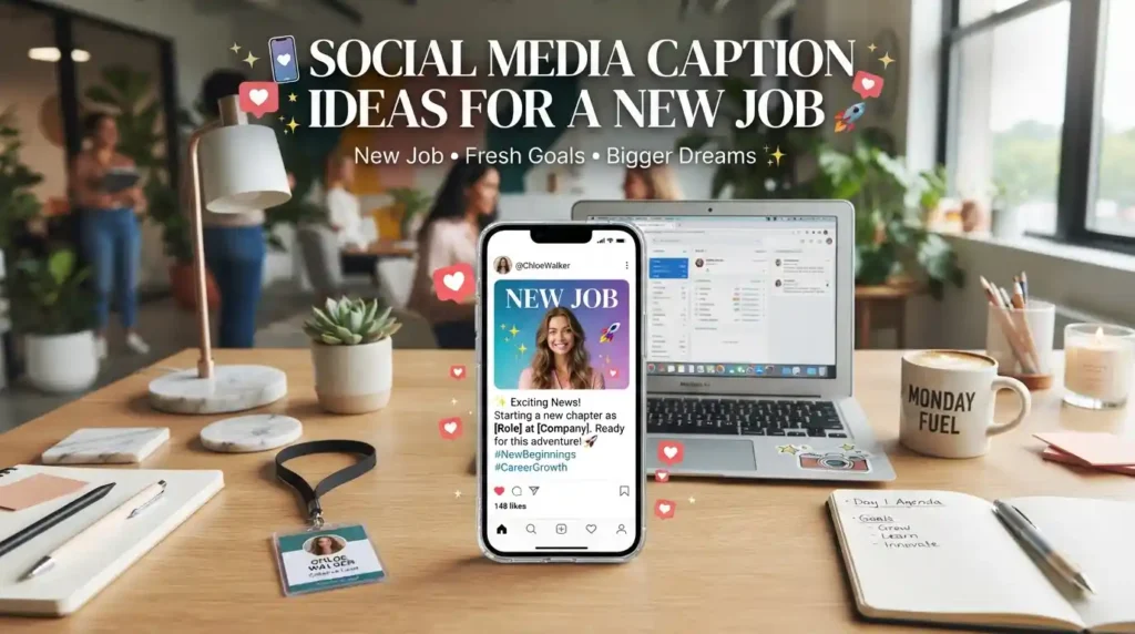 Social Media Caption Ideas for a New Job