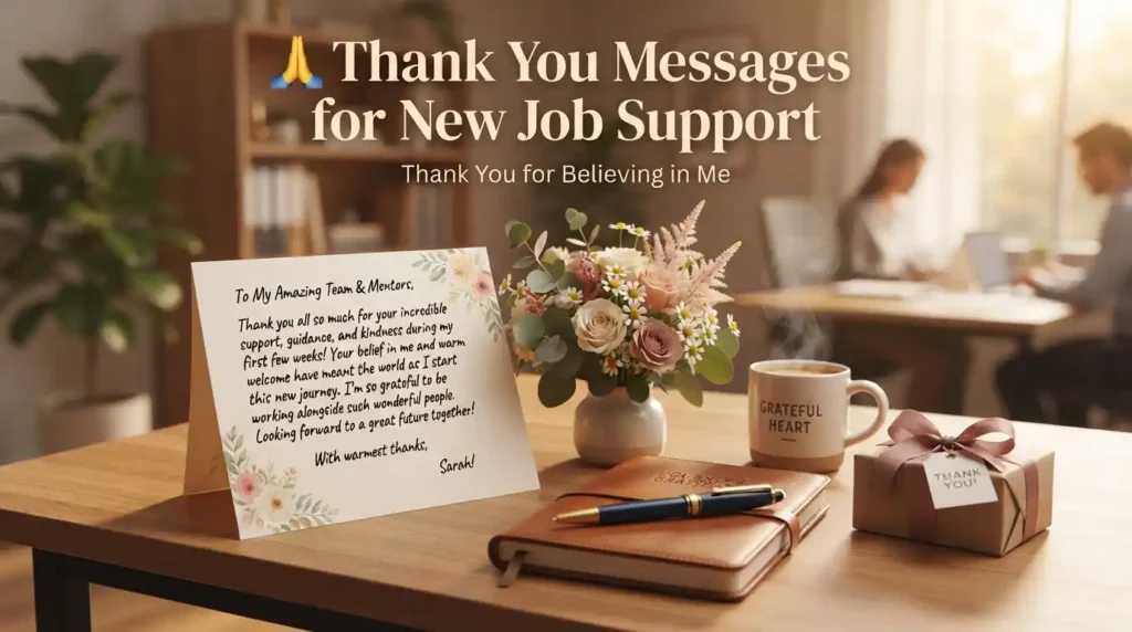 Thank You Messages for New Job Support