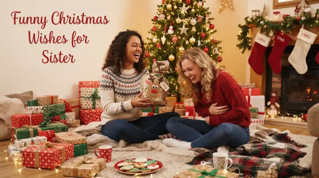 Funny Christmas Wishes for Sister