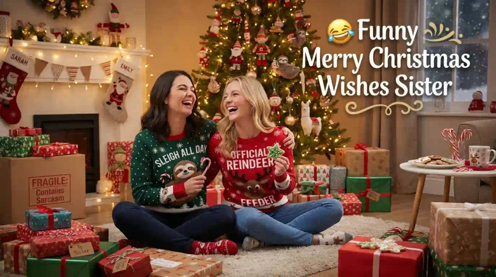 Funny Merry Christmas Wishes Sister
