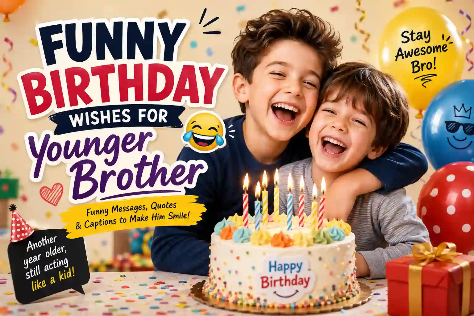 Funny Birthday Wishes for Younger Brother